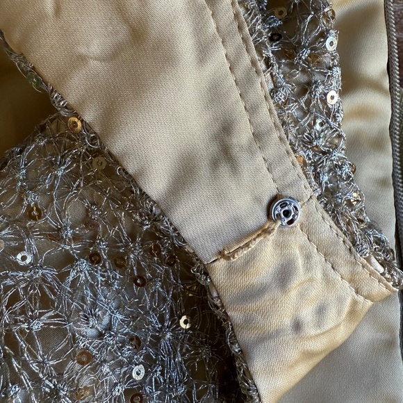 NWOT Kay Unger Sequin and Silk Mini Party Dress in Gold Size 8 - Picture 8 of 13